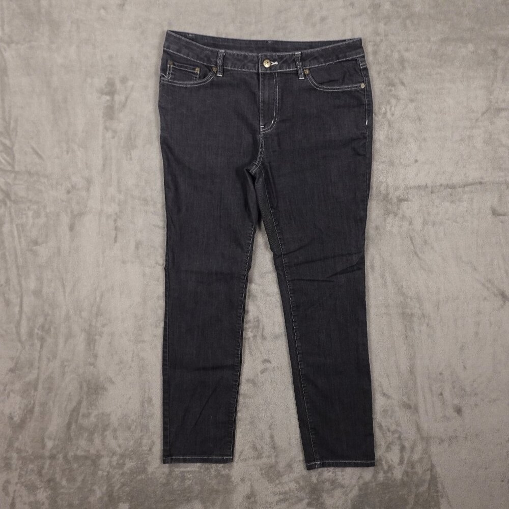 Prana jeans high rise skinny women's 12/SH charcoal denim organic‎ cotton
